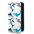 Дизайнерский горизонтальный чехол-книжка для Motorola Moto E7 Plus Прозрачные рыбы