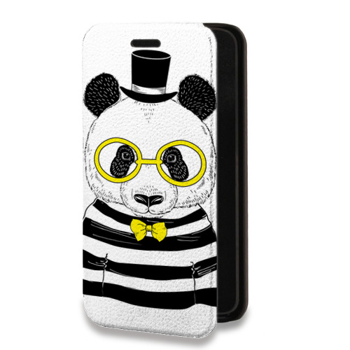 Дизайнерский горизонтальный чехол-книжка для Iphone 14 Прозрачные панды