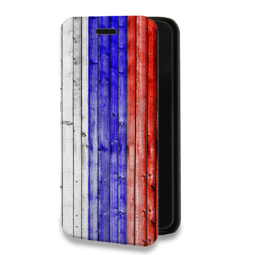 Дизайнерский горизонтальный чехол-книжка для Nokia 7 Российский флаг