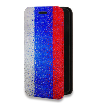 Дизайнерский горизонтальный чехол-книжка для Huawei P20 Российский флаг (на заказ)