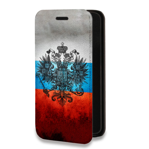 Дизайнерский горизонтальный чехол-книжка для Samsung Galaxy A30 Российский флаг