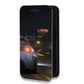 Дизайнерский горизонтальный чехол-книжка для Iphone 14 Pro Need For Speed
