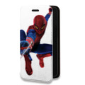 Дизайнерский горизонтальный чехол-книжка для Iphone 6/6s Человек-паук
