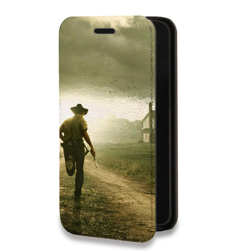 Дизайнерский горизонтальный чехол-книжка для Iphone 14 Pro Ходячие Мертвецы