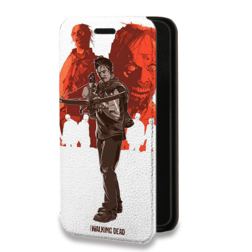 Дизайнерский горизонтальный чехол-книжка для Iphone 14 Ходячие Мертвецы