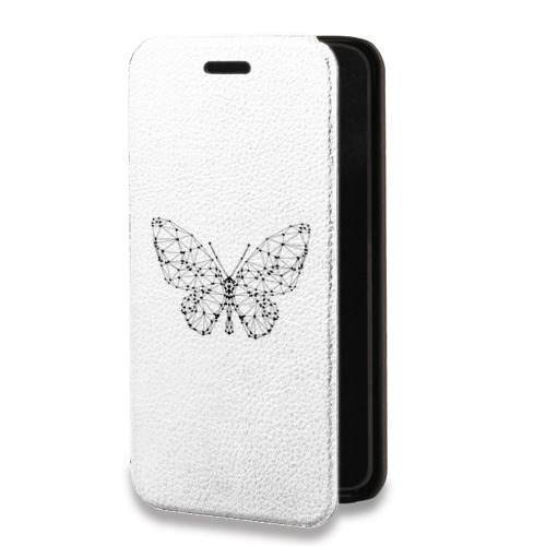 Дизайнерский горизонтальный чехол-книжка для Iphone 14 Pro Max прозрачные Бабочки 