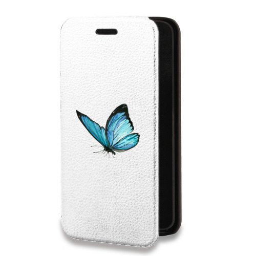 Дизайнерский горизонтальный чехол-книжка для Samsung Galaxy S22 Ultra прозрачные Бабочки 