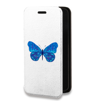 Дизайнерский горизонтальный чехол-книжка для Huawei P20 прозрачные Бабочки  (на заказ)