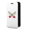 Дизайнерский горизонтальный чехол-книжка для Iphone 7 прозрачные Бабочки 