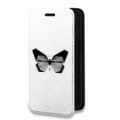 Дизайнерский горизонтальный чехол-книжка для Iphone 12 Pro прозрачные Бабочки 