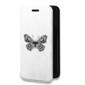 Дизайнерский горизонтальный чехол-книжка для Nokia 1.4 прозрачные Бабочки 