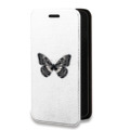 Дизайнерский горизонтальный чехол-книжка для LG G8 ThinQ прозрачные Бабочки 