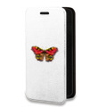 Дизайнерский горизонтальный чехол-книжка для Iphone 12 Pro прозрачные Бабочки 