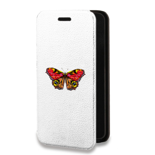 Дизайнерский горизонтальный чехол-книжка для Meizu 15 Plus прозрачные Бабочки 
