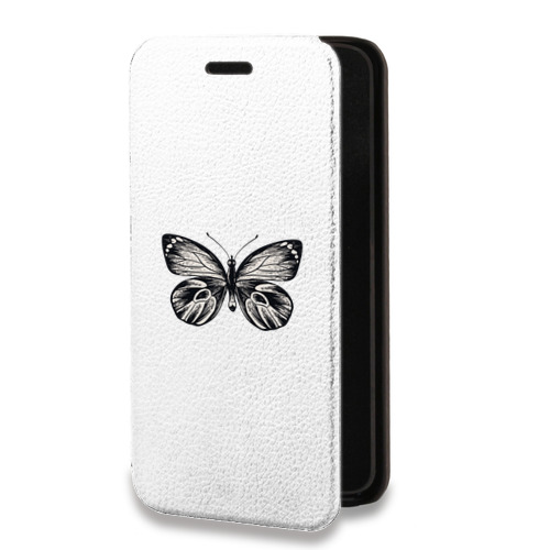 Дизайнерский горизонтальный чехол-книжка для Huawei Nova Lite (2017) прозрачные Бабочки 