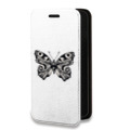 Дизайнерский горизонтальный чехол-книжка для Alcatel One Touch Idol 2 mini прозрачные Бабочки 