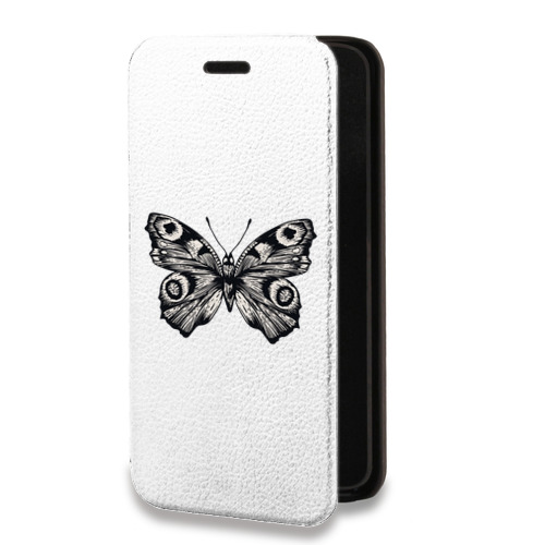 Дизайнерский горизонтальный чехол-книжка для Alcatel One Touch Idol 2 mini прозрачные Бабочки 