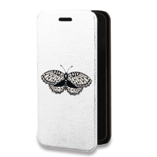 Дизайнерский горизонтальный чехол-книжка для Nokia X10 прозрачные Бабочки 