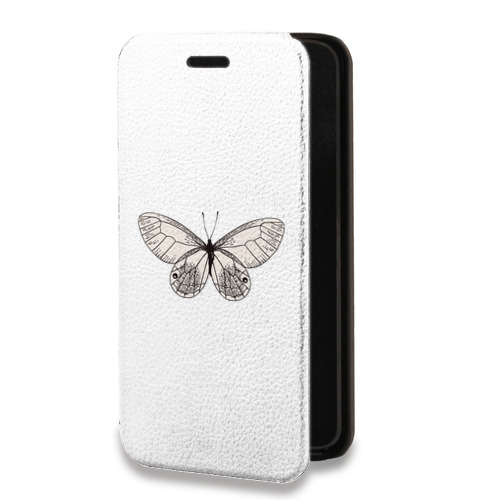 Дизайнерский горизонтальный чехол-книжка для Huawei P Smart (2019) прозрачные Бабочки 