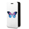 Дизайнерский горизонтальный чехол-книжка для Iphone 14 Pro Max прозрачные Бабочки 