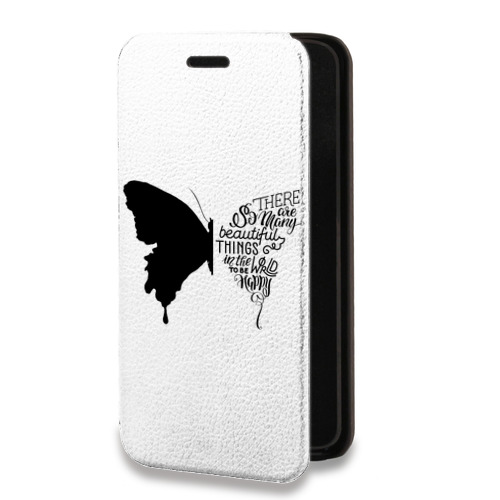 Дизайнерский горизонтальный чехол-книжка для Samsung Galaxy A32 прозрачные Бабочки 