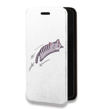 Дизайнерский горизонтальный чехол-книжка для Huawei Honor 7C Pro Прозрачные кошки (на заказ)