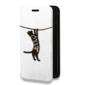 Дизайнерский горизонтальный чехол-книжка для Lenovo K13 Прозрачные кошки