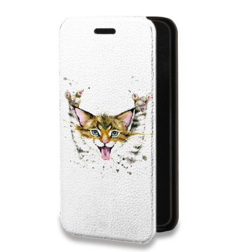 Дизайнерский горизонтальный чехол-книжка для Meizu M5 Прозрачные кошки