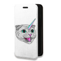 Дизайнерский горизонтальный чехол-книжка для Realme 7 Pro Прозрачные кошки