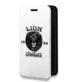 Дизайнерский горизонтальный чехол-книжка для Iphone 14 Pro Max Символика льва
