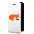 Дизайнерский горизонтальный чехол-книжка для Iphone 7 Прозрачные лисы