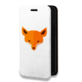 Дизайнерский горизонтальный чехол-книжка для Iphone 14 Plus Прозрачные лисы