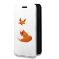 Дизайнерский горизонтальный чехол-книжка для Iphone 13 Mini Прозрачные лисы