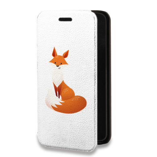 Дизайнерский горизонтальный чехол-книжка для Iphone 14 Plus Прозрачные лисы