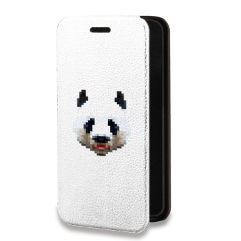 Дизайнерский горизонтальный чехол-книжка для Huawei Honor 30S Прозрачные панды - смайлики (на заказ)