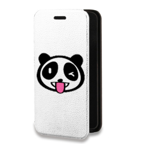Дизайнерский горизонтальный чехол-книжка для Realme 8 Прозрачные панды - смайлики