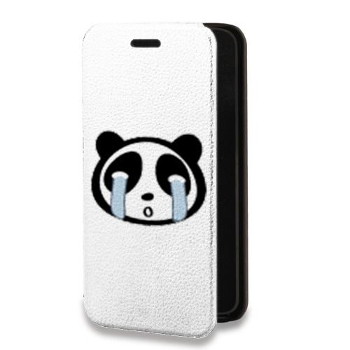 Дизайнерский горизонтальный чехол-книжка для Iphone 7 Прозрачные панды - смайлики