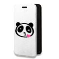 Дизайнерский горизонтальный чехол-книжка для Iphone 14 Plus Прозрачные панды - смайлики