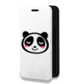 Дизайнерский горизонтальный чехол-книжка для Iphone 7 Plus / 8 Plus Прозрачные панды - смайлики