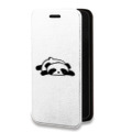 Дизайнерский горизонтальный чехол-книжка для Iphone 12 Pro Прозрачные панды - смайлики