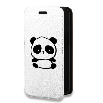 Дизайнерский горизонтальный чехол-книжка для Huawei Honor 7C Pro Прозрачные панды - смайлики (на заказ)