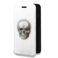 Дизайнерский горизонтальный чехол-книжка для Iphone 14 Pro Max прозрачные череп