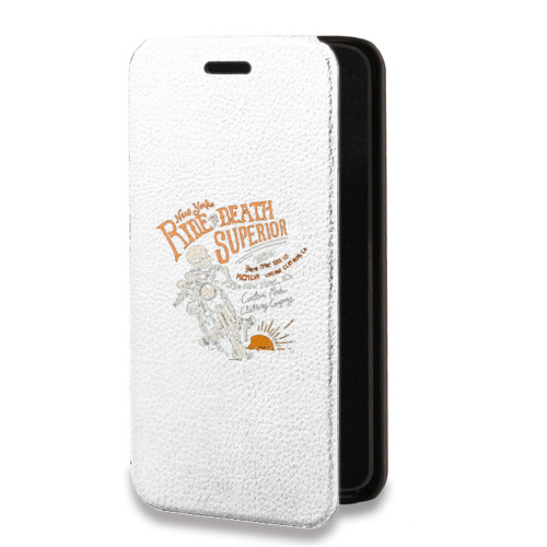 Дизайнерский горизонтальный чехол-книжка для Alcatel One Touch Idol 2 mini прозрачные черепа 4