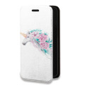 Дизайнерский горизонтальный чехол-книжка для Huawei Honor Note 8 Прозрачные цветочки