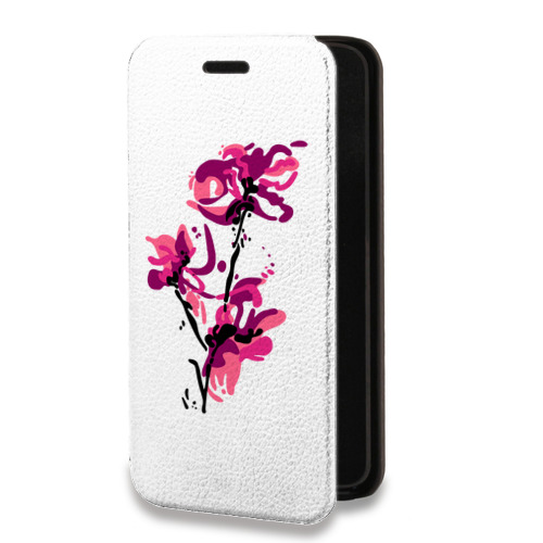 Дизайнерский горизонтальный чехол-книжка для ASUS ZenFone 7 Прозрачные цветочки