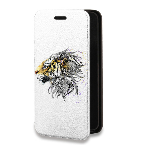 Дизайнерский горизонтальный чехол-книжка для Iphone 12 Pro Прозрачные тигры