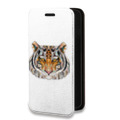 Дизайнерский горизонтальный чехол-книжка для Huawei Honor 50 Lite Прозрачные тигры