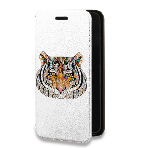 Дизайнерский горизонтальный чехол-книжка для Samsung Galaxy S22 Ultra Прозрачные тигры