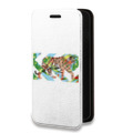 Дизайнерский горизонтальный чехол-книжка для ASUS ZenFone 6 ZS630KL Прозрачные тигры
