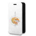 Дизайнерский горизонтальный чехол-книжка для Iphone 12 Pro Прозрачный тигр